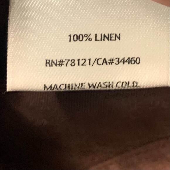 Eileen Fisher Women's Cropped Linen Pants Size L Brown Euro Summer Fall Vacation - Picture 6 of 6